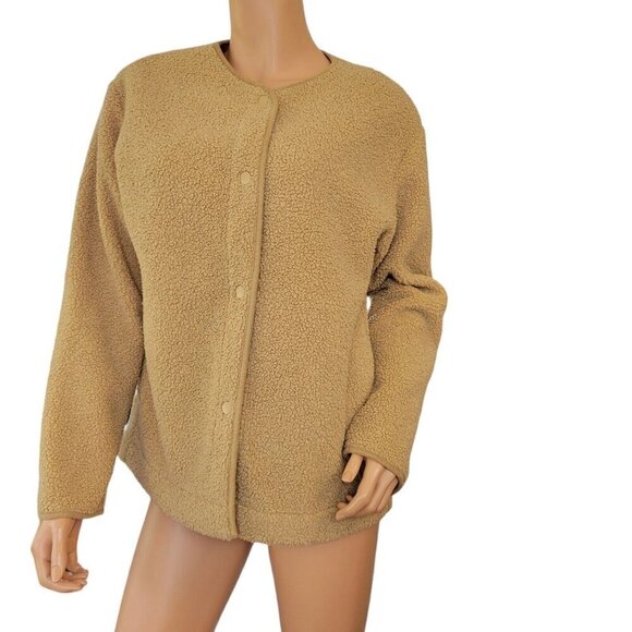 Joie Jacket Womens Small Teddy Coat Cozy Sherpa Camel Tan - Picture 2 of 15